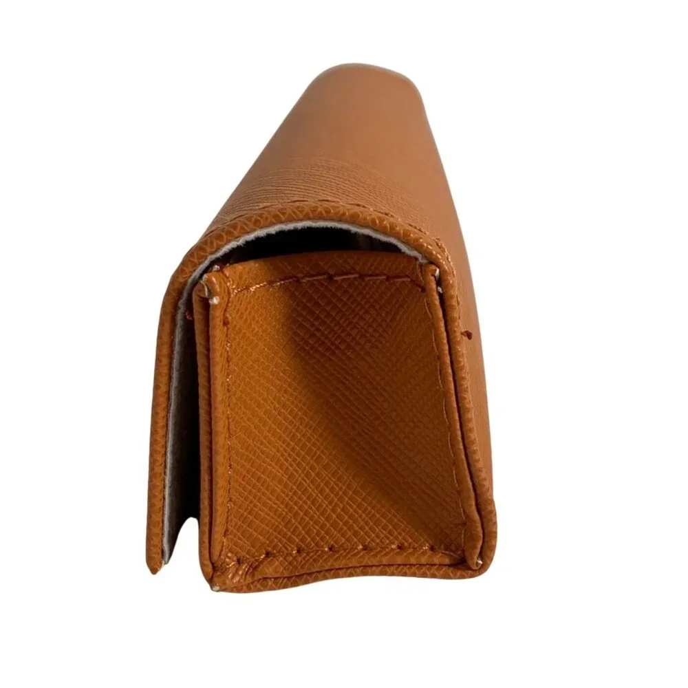 Tory Burch Eyeglasses Case Orange Soft Shell Slim Case + Cleaning Cloth NWOT